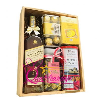 Khay quà tết gỗ Gold Label